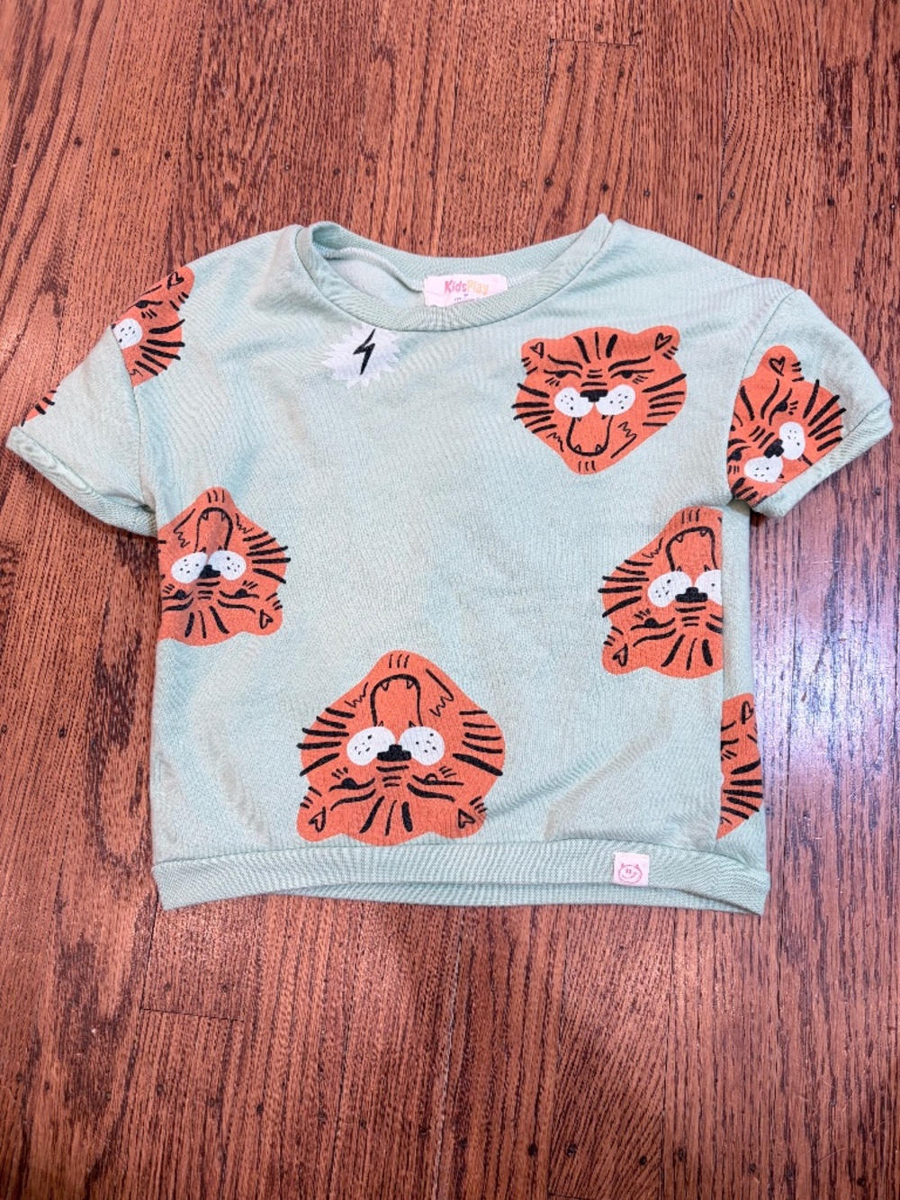 Kids Play Green Tiger Lightning Bolt Tee - 3T‎